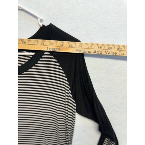 Down East Striped Elbow Patch Long Sleeve Crew Neck Casual Top Shirt Size Small - Picture 4 of 10